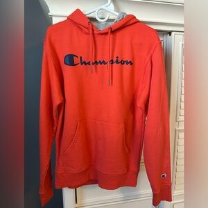 Champion Orange and Gray Hoodie Size Small